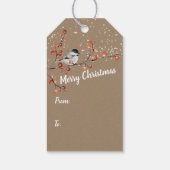 Rustieke Kraft Zwart Pet Chickadee Ilex Berry Snow Cadeaulabel (Achterkant)