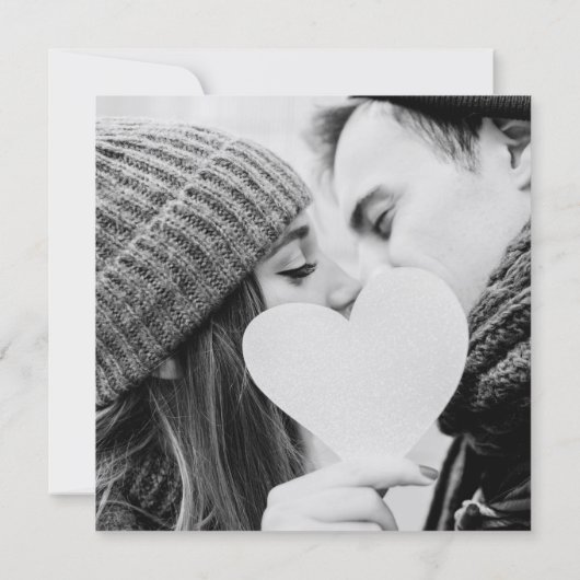 Rustieke Kraft Zwarte Script Trouwfoto Kaart (Achterkant)