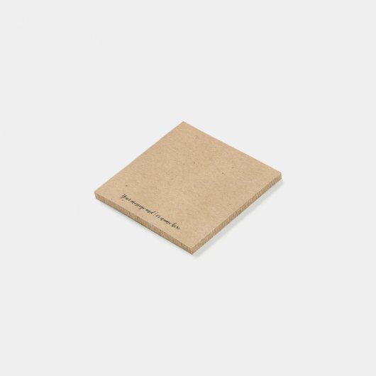 Rustieke kraftpapier stijl gepersonaliseerd post-it® notes (Schuin)