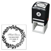 Rustieke krans | Achternaam Retouradres Zelfinktende Stempel (In situ)