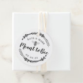 Rustieke krans bedoeld om te zijn bruiloft ronde bedankjes labels (In situ)