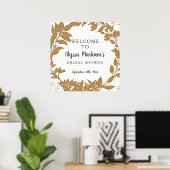 Rustieke krans blad Bruids Shower Welkom Bord Poster (Thuiskantoor)