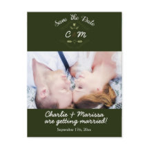 Rustieke krans bos SAVE THE DATE foto ansichtkaart