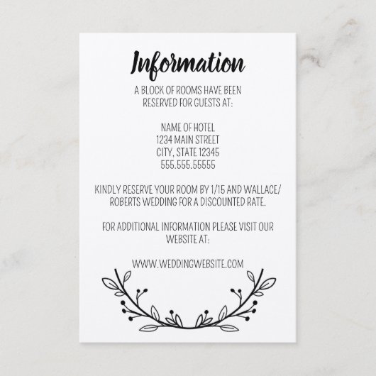 Rustieke krans bruiloft behuizing Kaart (Voorkant)