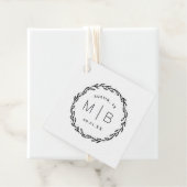 Rustieke krans bruiloft monogram dank u bedankjes labels (In situ)