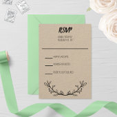 Rustieke krans bruiloft RSVP kaartje