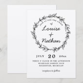 Rustieke krans bruiloft uitnodiging (Voorkant / Achterkant)