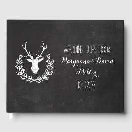 Rustieke Krans Deer Krijtbord Huwelijk Gastenboek
