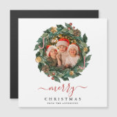 Rustieke Krans Elegante Kerst Custom Foto (Voorkant / Achterkant)