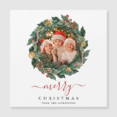 Rustieke Krans Elegante Kerst Custom Foto (Voorkant)