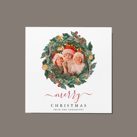 Rustieke Krans Elegante Kerst Custom Foto