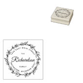 Rustieke krans familienaam rubberstempel (Gestempeld)