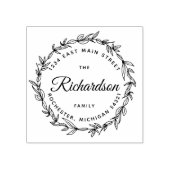 Rustieke krans familienaam rubberstempel (Afrduk)