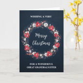 Rustieke Krans Grote Kleindochter Vrolijk Kerstfee Kaart (Gele Bloem)