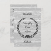 Rustieke Krans Hout Grijs Gelukkig Altijd Na Gebeu Save The Date (Voorkant / Achterkant)