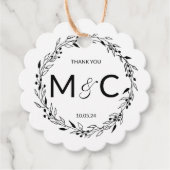 Rustieke krans Initialen Bedankjes Labels (Voorkant)