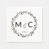 Rustieke krans Initialen Servet (Voorkant)