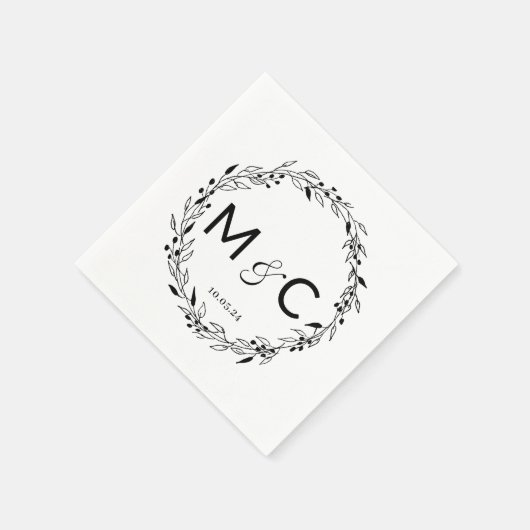 Rustieke krans Initialen Servet (Hoek)