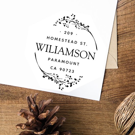 Rustieke krans letters retouradres zelfinktende stempel