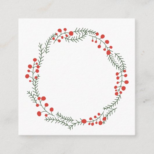 Rustieke krans lijst rand blank schattig kerst informatiekaartje (Voorkant)