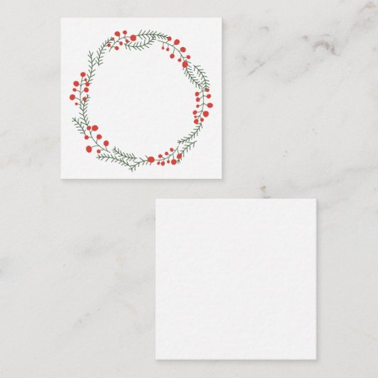 Rustieke krans lijst rand blank schattig kerst informatiekaartje (Voorkant / Achterkant)