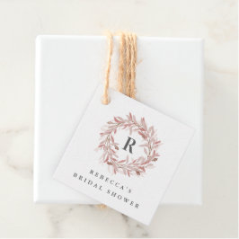 Rustieke krans monogram bruidsfeest favor tag bedankjes labels