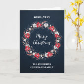 Rustieke Krans Neef & Familie Vrolijke Kerst Kaart (Gele Bloem)