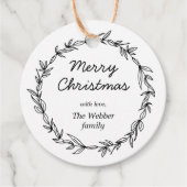 Rustieke krans op kraft kerst label (Voorkant)