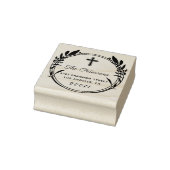 Rustieke krans religieus kruis retour adres rubberstempel (Stempel)