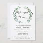 Rustieke krans repetitie diner uitnodigingen (Voorkant)