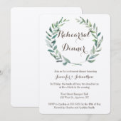 Rustieke krans repetitie diner uitnodigingen (Voorkant / Achterkant)