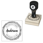 Rustieke krans retouradres rubberstempel (Gestempeld)
