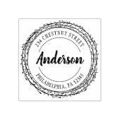 Rustieke krans retouradres rubberstempel (Afrduk)