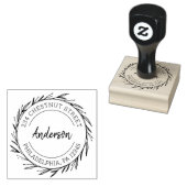 Rustieke krans retouradres rubberstempel (Gestempeld)