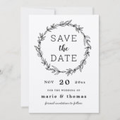 Rustieke krans save the date uitnodiging (Voorkant)