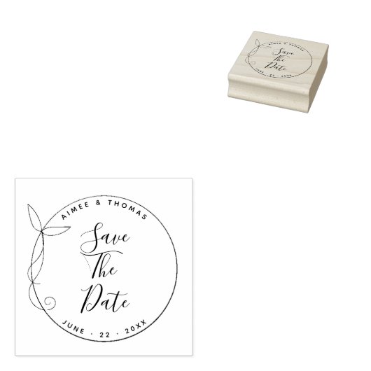  rustieke krans Save the Date Wedding Rubberstempel (Gestempeld)