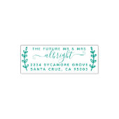 Rustieke krans & script "Future Mr & Mrs" Adres Zelfinktende Stempel (Design)