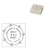Rustieke krans & script Save The Date Modern Weddi Rubberstempel (Gestempeld)