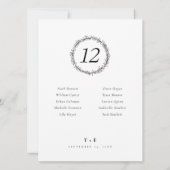 Rustieke krans tafel nummer en bruiloft gastnamen (Achterkant)