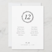 Rustieke krans tafel nummer en bruiloft gastnamen (Voorkant)