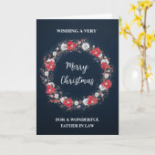 Rustieke krans Vader in de wet Vrolijk Kerstfeest Kaart (Gele Bloem)
