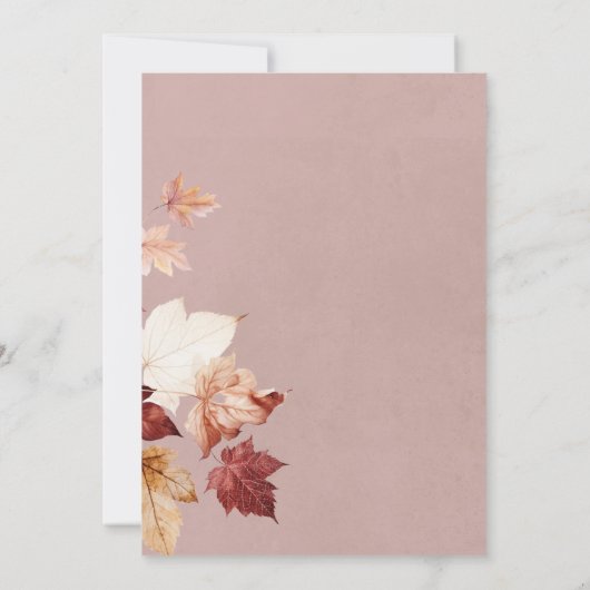 Rustieke Krans Van De Herfst Bladeren Wijn Koppels Kaart (Achterkant)