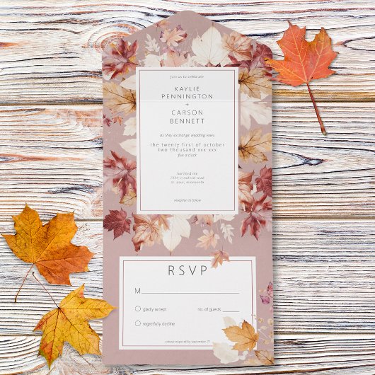 Rustieke krans van de herfst laat Bourgondië geen  All In One Uitnodiging