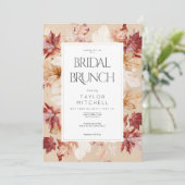 Rustieke Krans van Fall Leaves Tan Bruids Brunch Kaart (Staand voorkant)