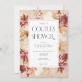 Rustieke Krans van Fall Leaves Tan Couples Douche Kaart (Voorkant)