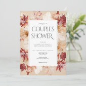 Rustieke Krans van Fall Leaves Tan Couples Douche Kaart (Staand voorkant)