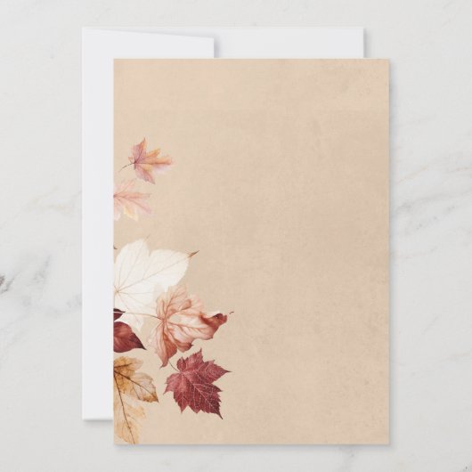 Rustieke Krans van Fall Leaves Tan Vrijgezellenfee Kaart (Achterkant)