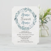 Rustieke krans Waterverf Housewarming Invitation Kaart (Staand voorkant)