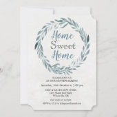 Rustieke krans Waterverf Housewarming Invitation Kaart (Voorkant)