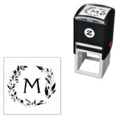 Rustieke krans wijnstokken Monogram Hand stempel (In situ)